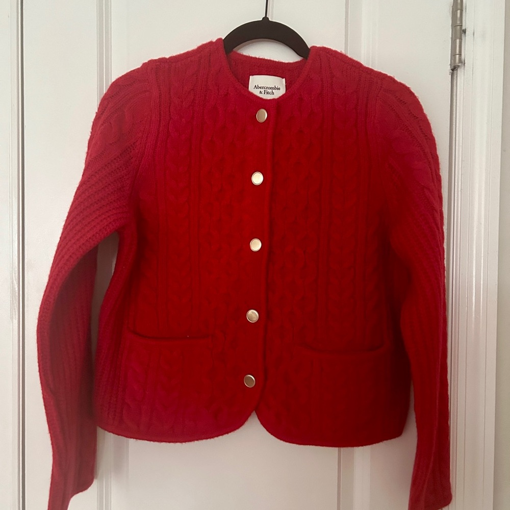 Abercrombie & Fitch Red Knit Sweater